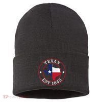 Texas Est 1845 Texan Home State Texas Pride Sustainable Knit Beanie thumb 0