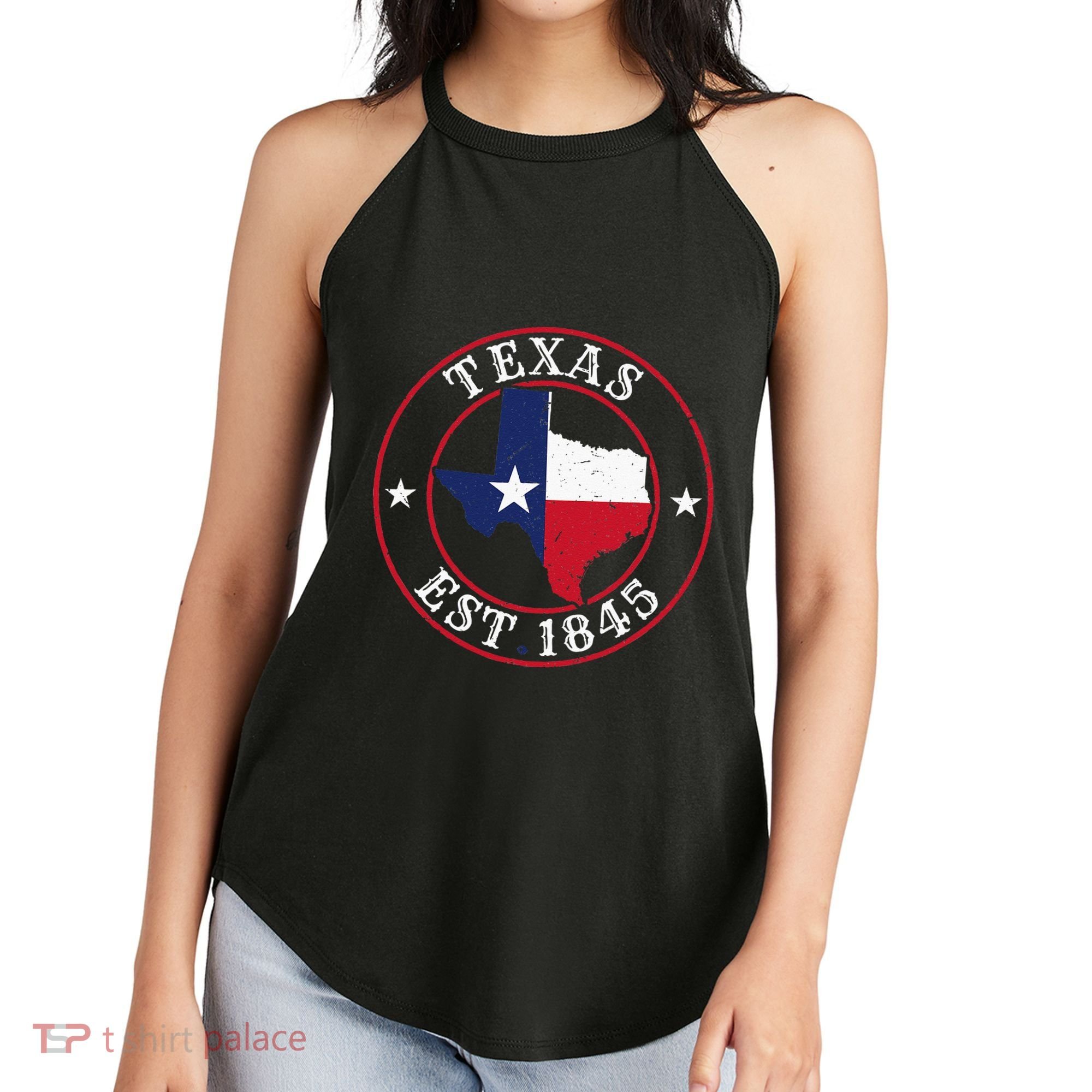 Texas Est 1845 Texan Home State Texas Pride Women's Perfect Tri Rocker Tank