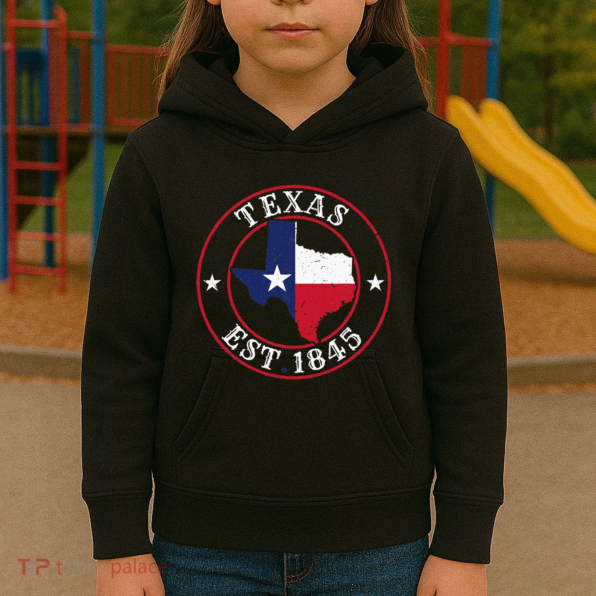 Texas Est 1845 Texan Home State Texas Pride Kids Hoodie