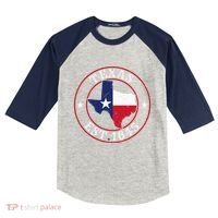Texas Est 1845 Texan Home State Texas Pride Kids Colorblock Raglan Jersey thumb 0
