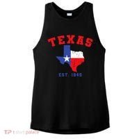 Texas Est 1845 Texas Pride Home State Texan Ladies PosiCharge Tri-Blend Wicking Tank thumb 0