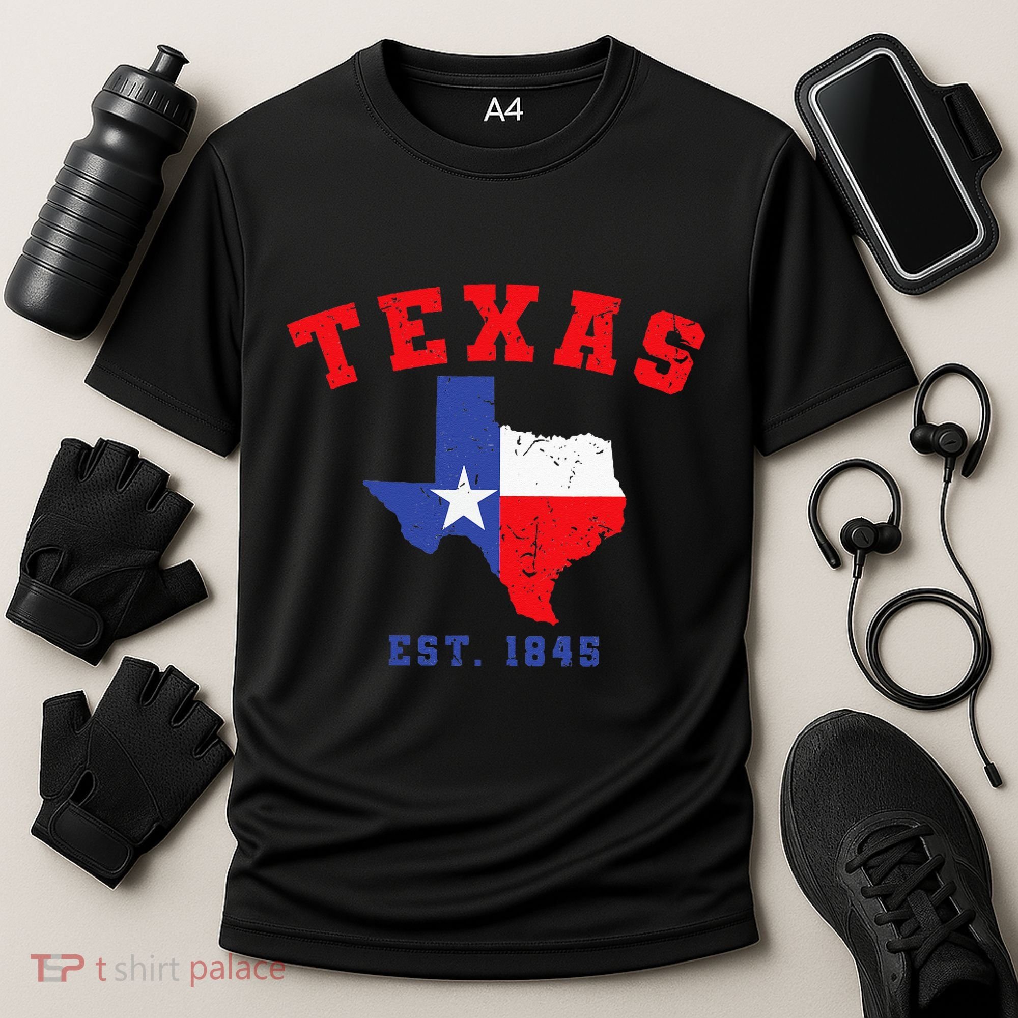 Texas Est 1845 Texas Pride Home State Texan Cooling Performance Crew T-Shirt