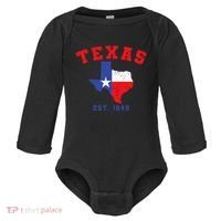 Texas Est 1845 Texas Pride Home State Texan Baby Long Sleeve Bodysuit thumb 0