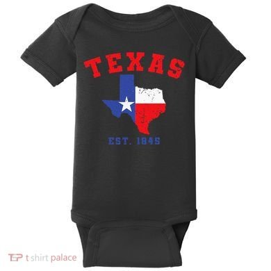 Texas Est 1845 Texas Pride Home State Texan Baby Bodysuit