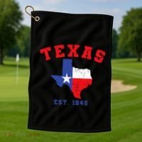 Texas Est 1845 Texas Pride Home State Texan Golf Towel thumb 1