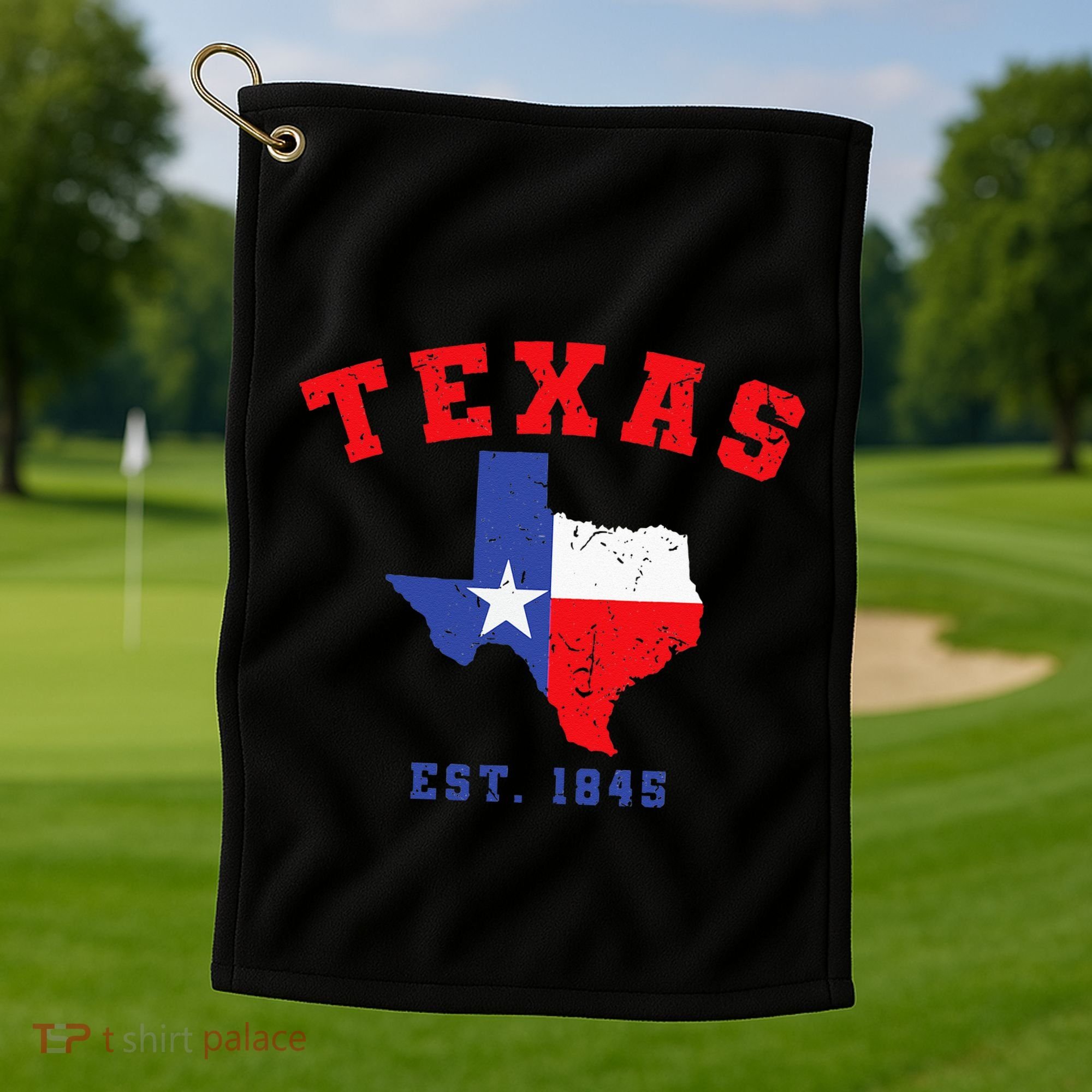 Texas Est 1845 Texas Pride Home State Texan Golf Towel