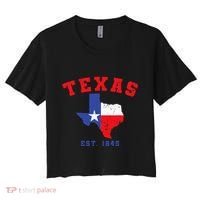 Texas Est 1845 Texas Pride Home State Texan Women's Crop Top Tee thumb 0