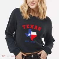 Texas Est 1845 Texas Pride Home State Texan Cropped Pullover Crew thumb 2