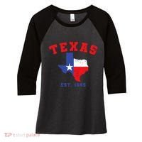 Texas Est 1845 Texas Pride Home State Texan Women's Tri-Blend 3/4-Sleeve Raglan Shirt thumb 0
