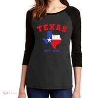 Texas Est 1845 Texas Pride Home State Texan Women's Tri-Blend 3/4-Sleeve Raglan Shirt thumb 2