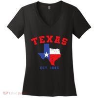 Texas Est 1845 Texas Pride Home State Texan Women's V-Neck T-Shirt thumb 0