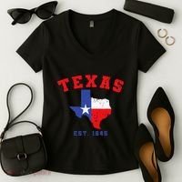 Texas Est 1845 Texas Pride Home State Texan Women's V-Neck T-Shirt thumb 2