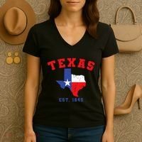 Texas Est 1845 Texas Pride Home State Texan Women's V-Neck T-Shirt thumb 3
