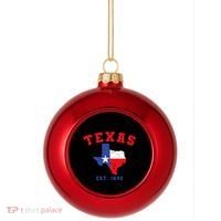 Texas Est 1845 Texas Pride Home State Texan Plastic Christmas Ball Ornament thumb 0