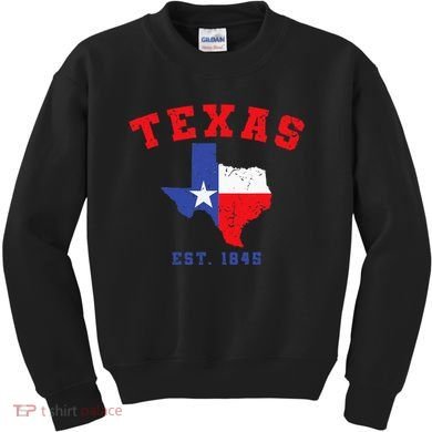 Texas Est 1845 Texas Pride Home State Texan Kids Sweatshirt