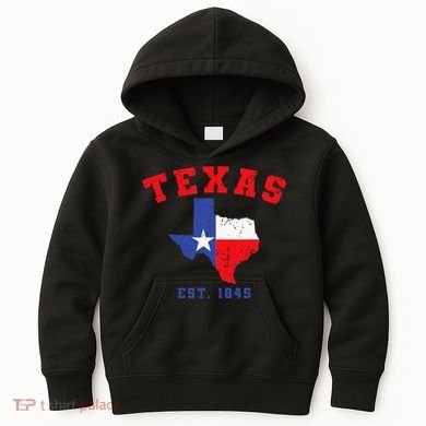 Texas Est 1845 Texas Pride Home State Texan Kids Hoodie