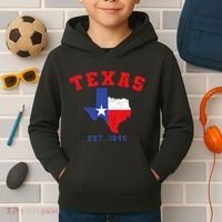 Texas Est 1845 Texas Pride Home State Texan Kids Hoodie thumb 2