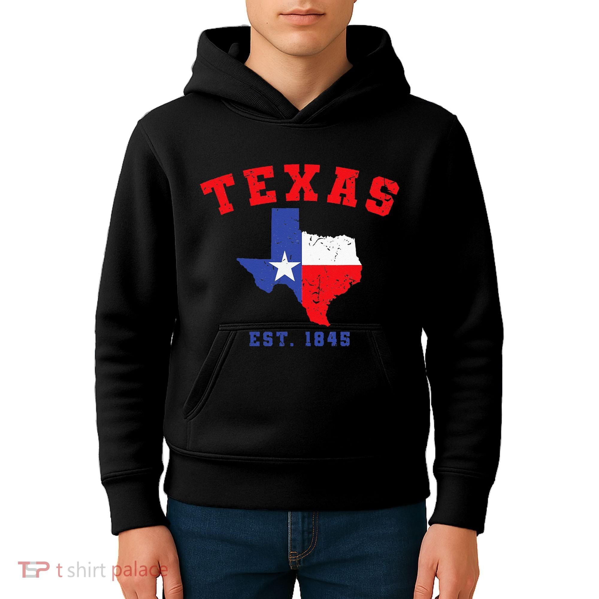 Texas Est 1845 Texas Pride Home State Texan Kids Hoodie