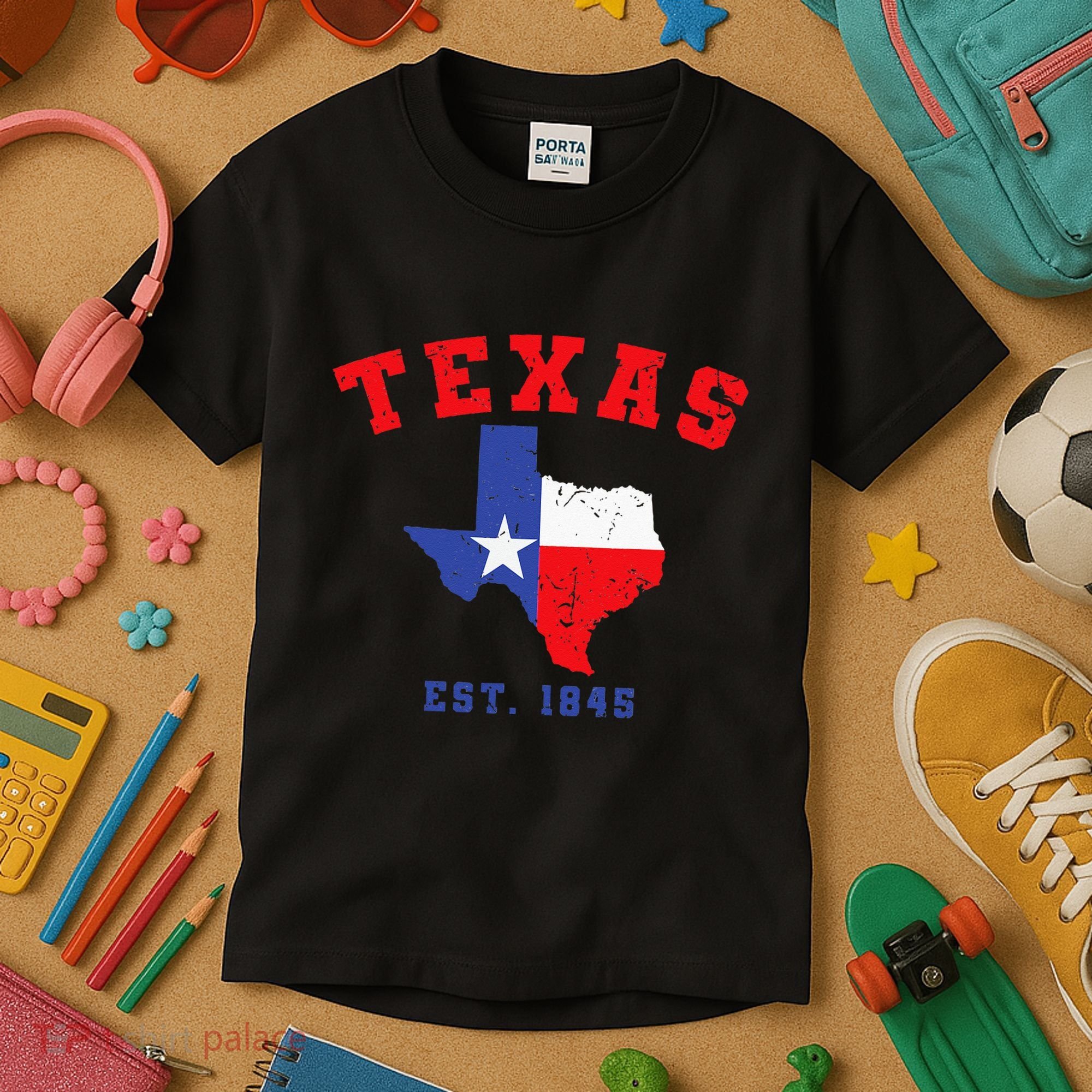 Texas Est 1845 Texas Pride Home State Texan Kids T-Shirt