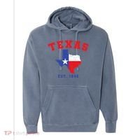 Texas Est 1845 Texas Pride Home State Texan Comfort Colors Garment-Dyed Hooded Sweatshirt thumb 0