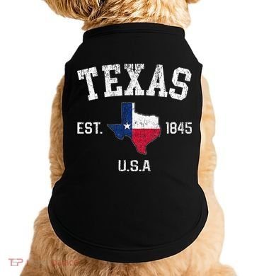 Texas Est 1845 Texas State Flag Map Texan Pride Doggie Tank