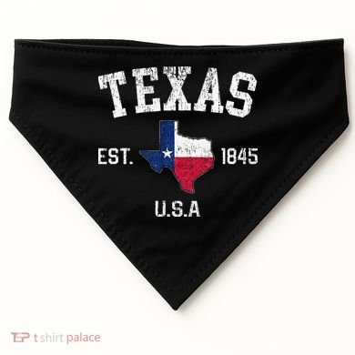Texas Est 1845 Texas State Flag Map Texan Pride USA-Made Doggie Bandana