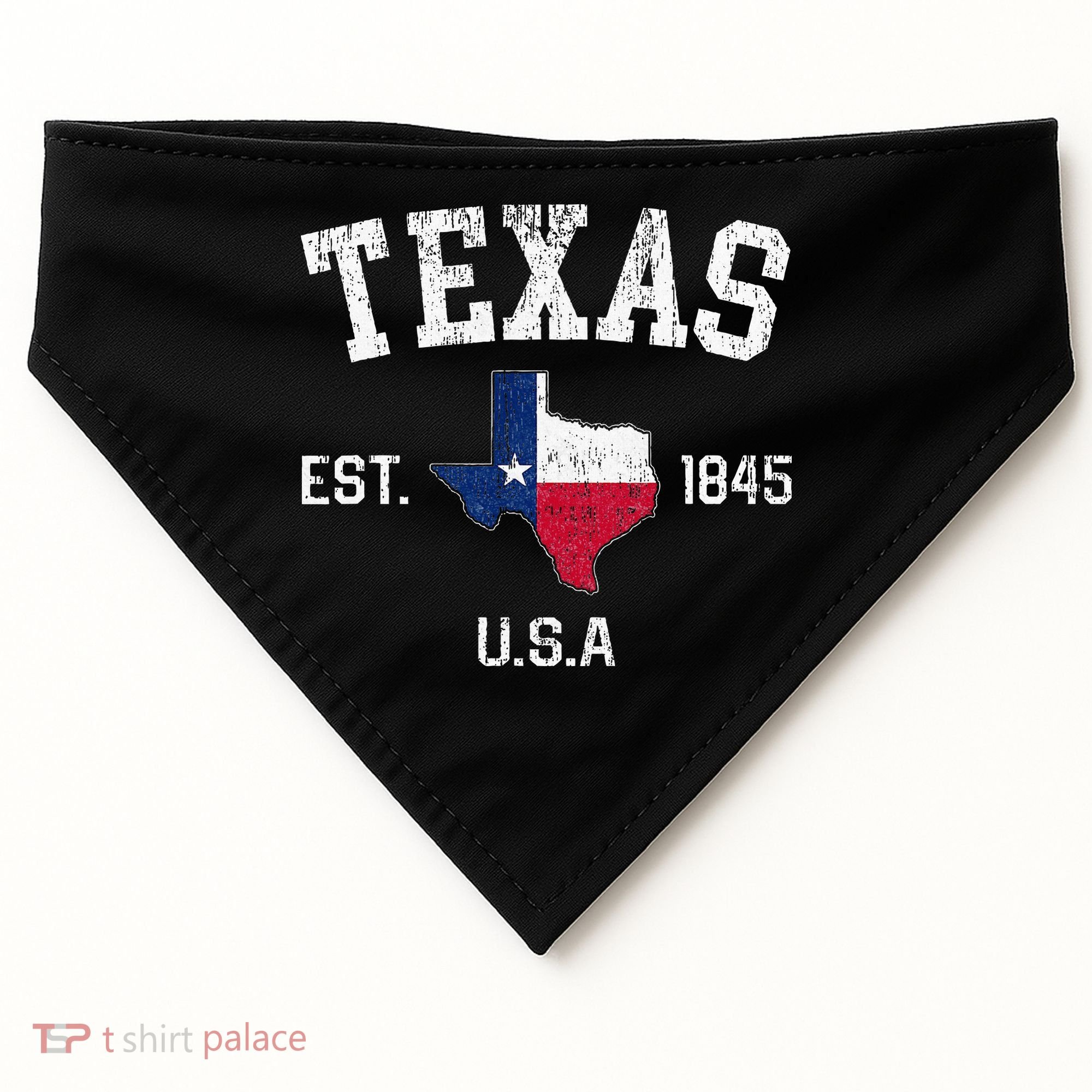 Texas Est 1845 Texas State Flag Map Texan Pride USA-Made Doggie Bandana