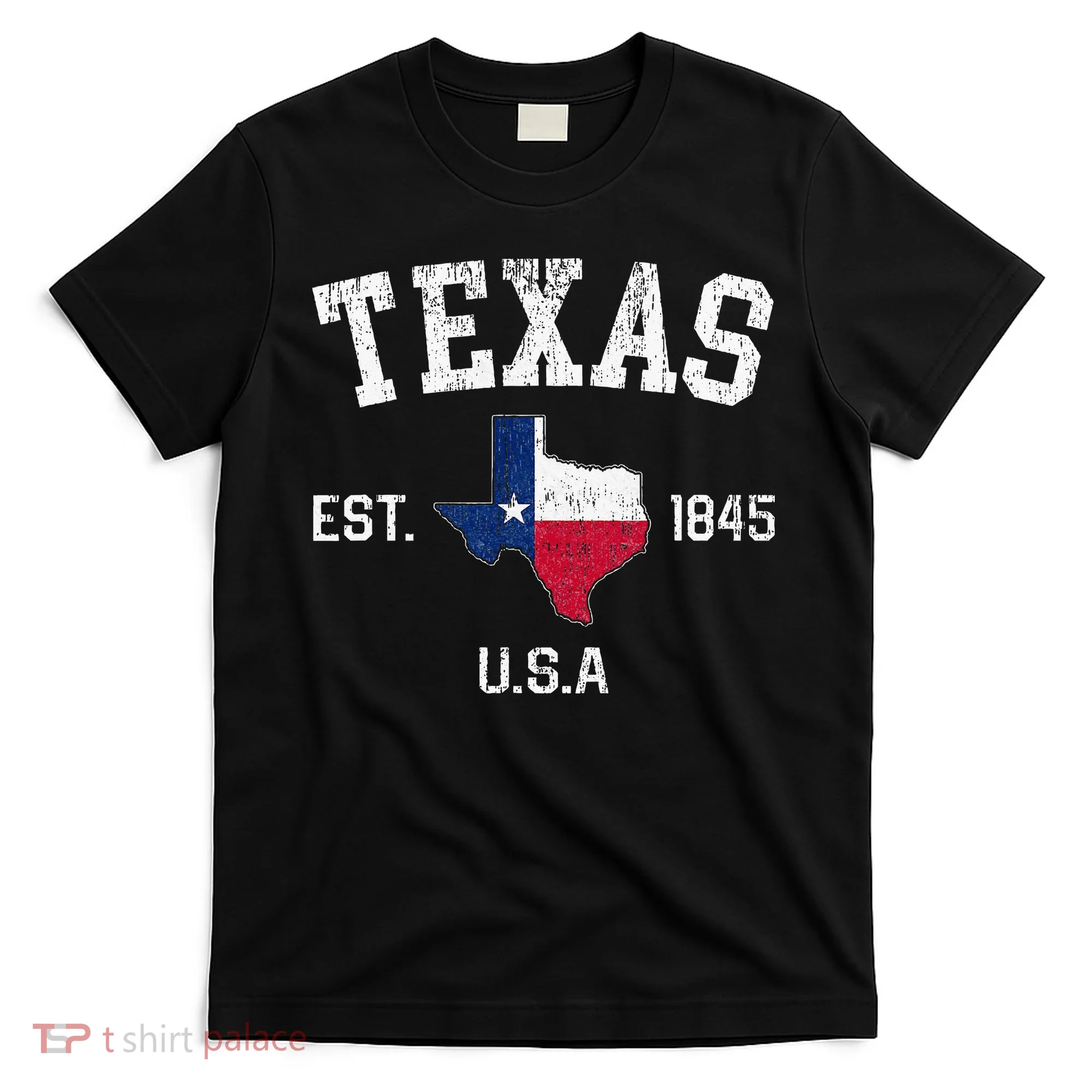 Texas Est 1845 Texas State Flag Map Texan Pride T-Shirt