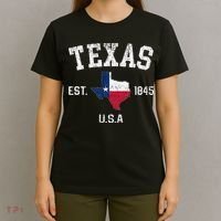 Texas Est 1845 Texas State Flag Map Texan Pride T-Shirt thumb 4
