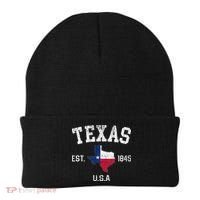 Texas Est 1845 Texas State Flag Map Texan Pride Beanie thumb 0