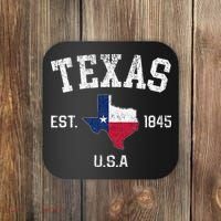 Texas Est 1845 Texas State Flag Map Texan Pride Coaster thumb 0