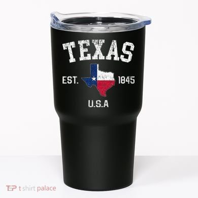 Texas Est 1845 Texas State Flag Map Texan Pride Tumbler