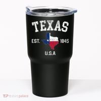Texas Est 1845 Texas State Flag Map Texan Pride Tumbler thumb 0