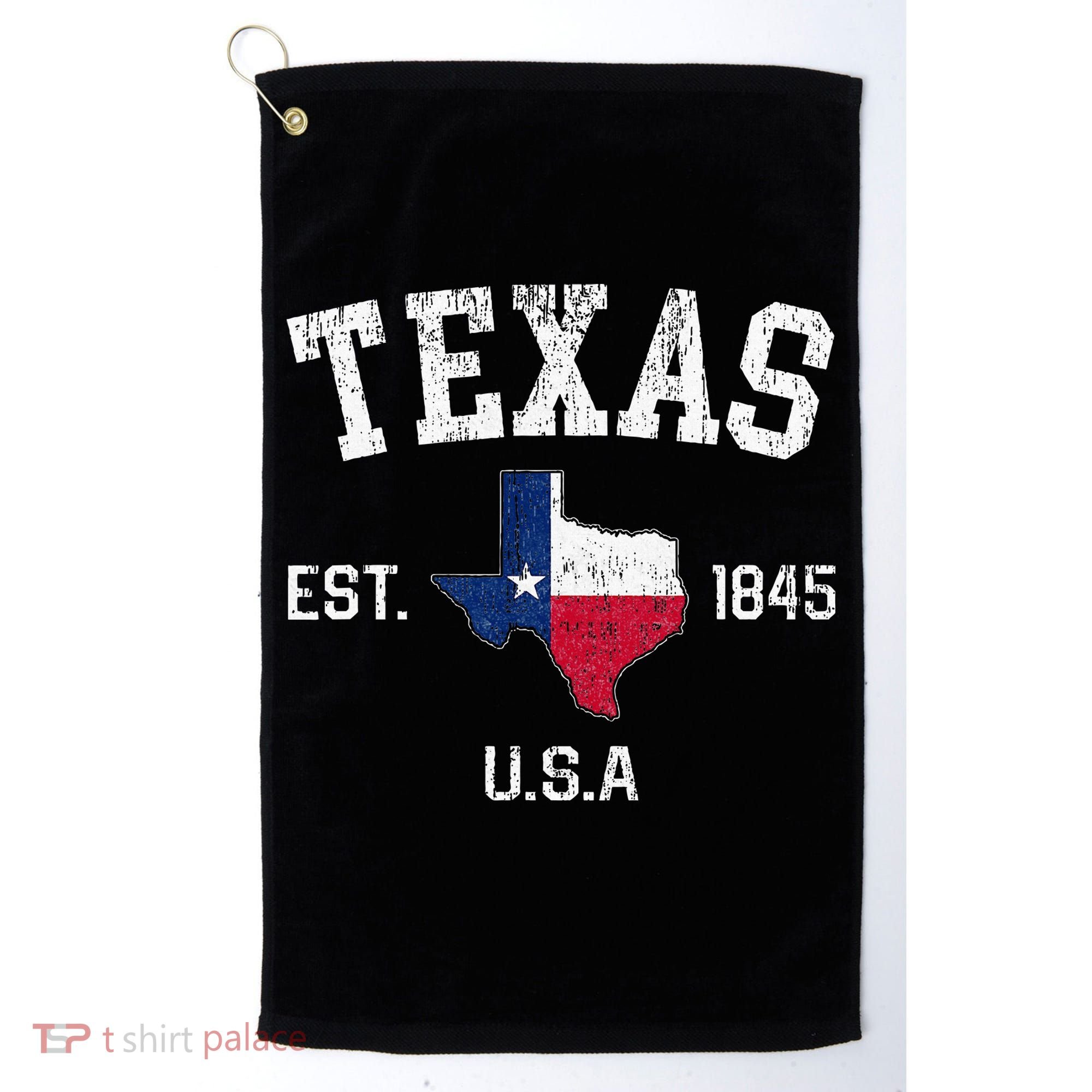 Texas Est 1845 Texas State Flag Map Texan Pride Golf Towel