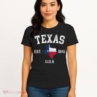 Texas Est 1845 Texas State Flag Map Texan Pride Women's T-Shirt thumb 4