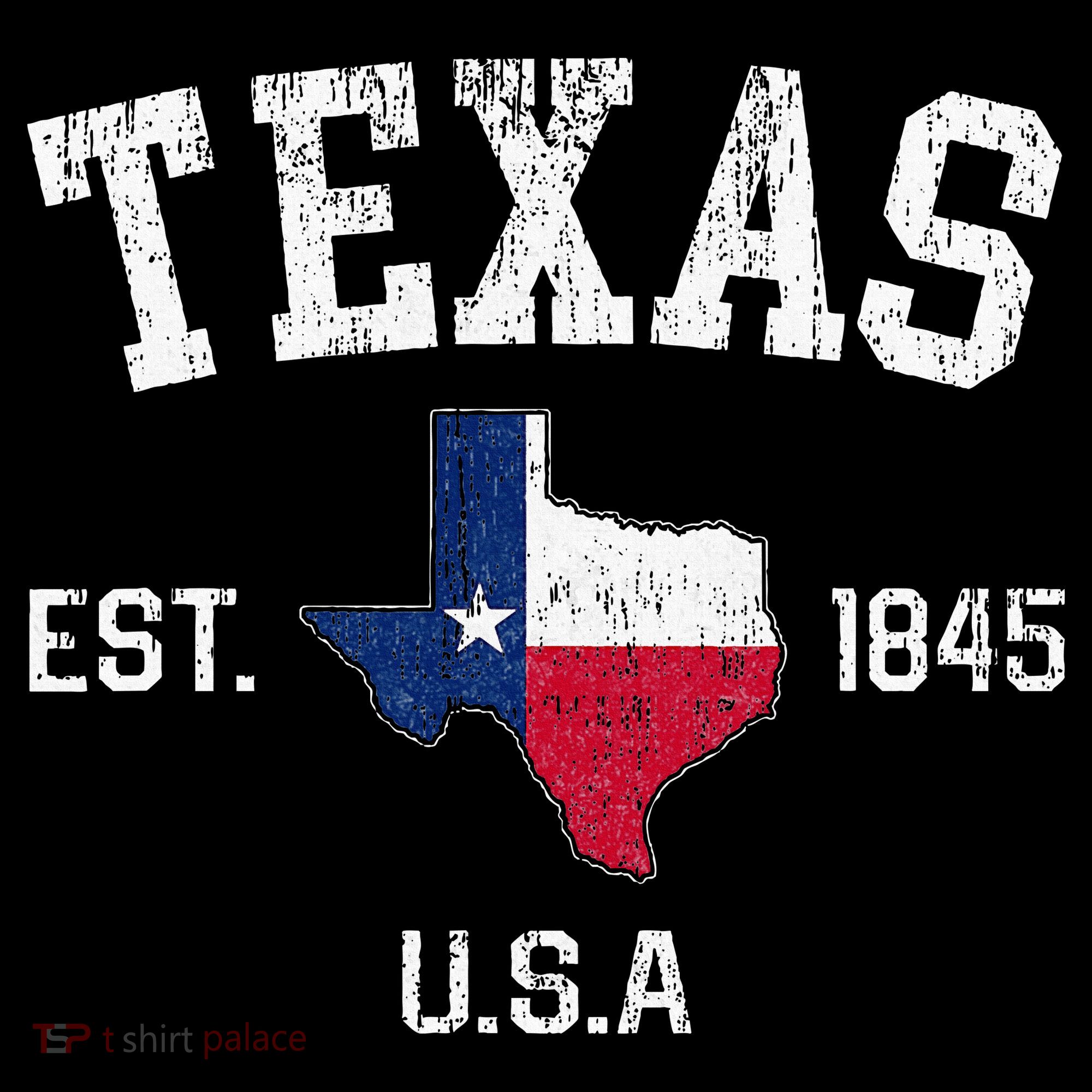 Texas Est 1845 Texas State Flag Map Texan Pride Women's T-Shirt