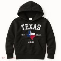 Texas Est 1845 Texas State Flag Map Texan Pride Kids Hoodie thumb 0