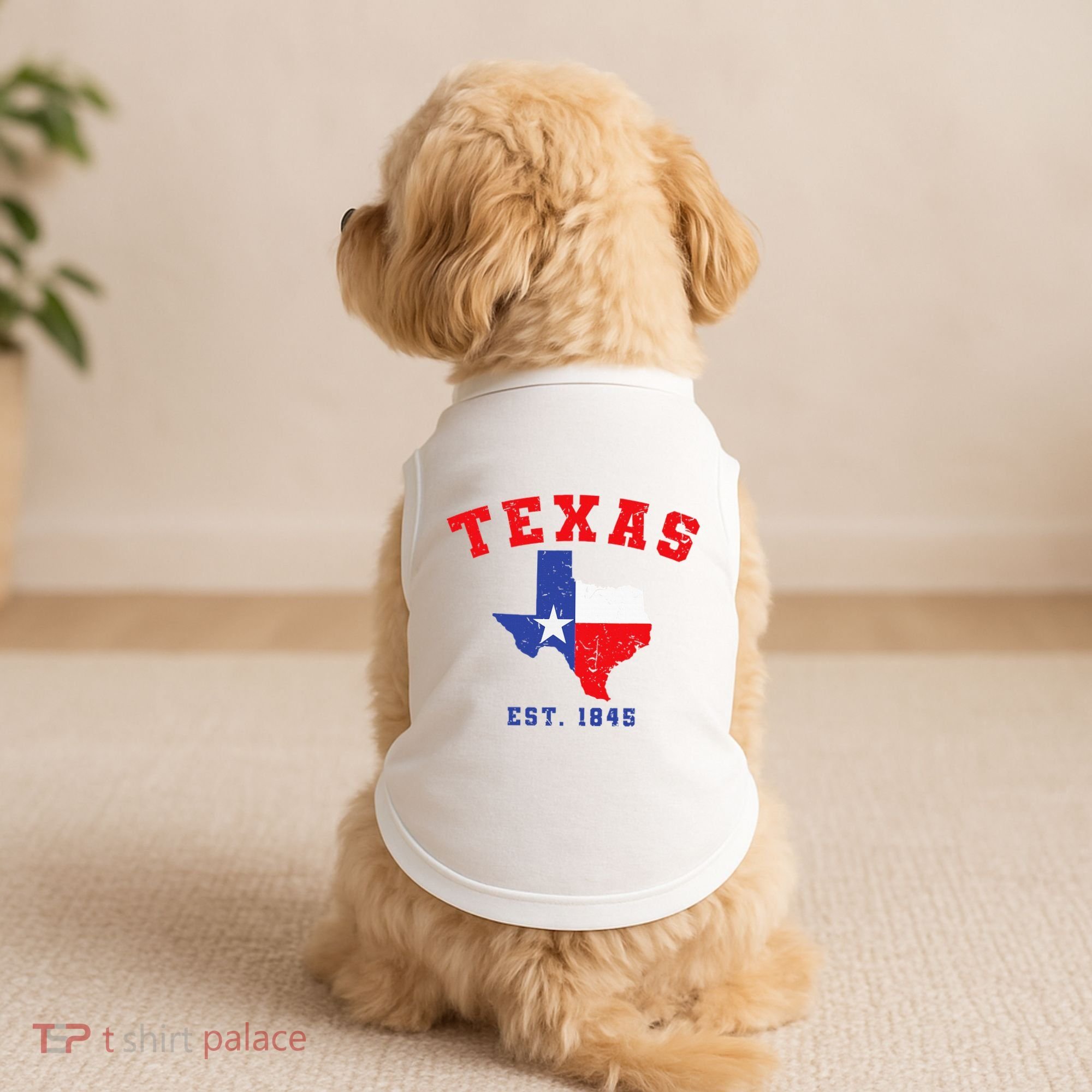 Texas Est. 1845 Texas Pride Home State Texan Doggie Tank