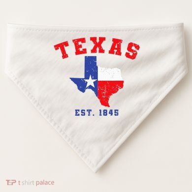Texas Est. 1845 Texas Pride Home State Texan USA-Made Doggie Bandana