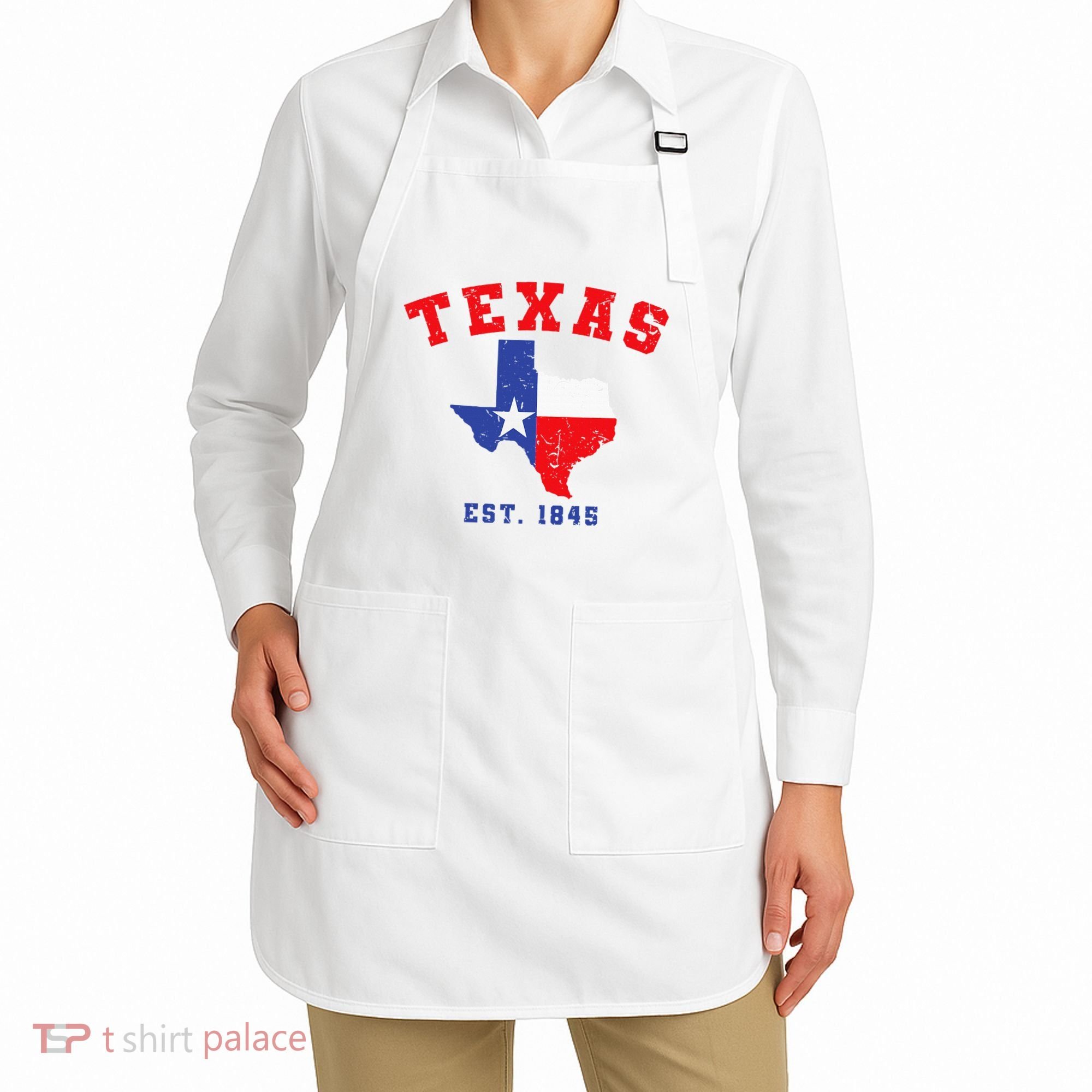 Texas Est. 1845 Texas Pride Home State Texan Apron