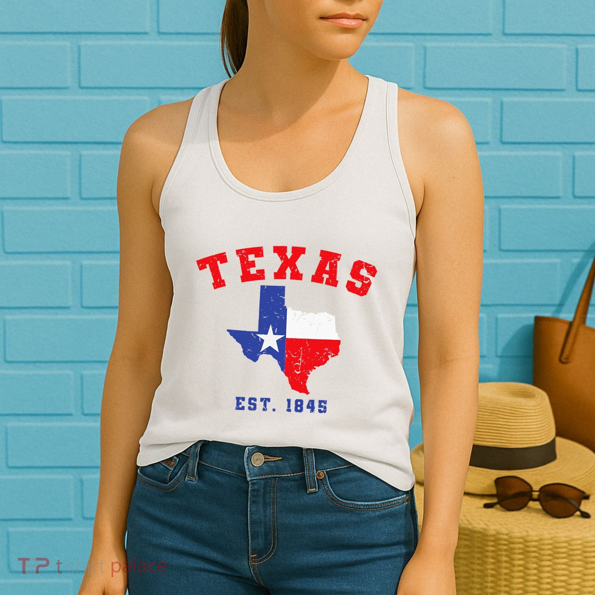 Texas Est. 1845 Texas Pride Home State Texan Women's Tank Top