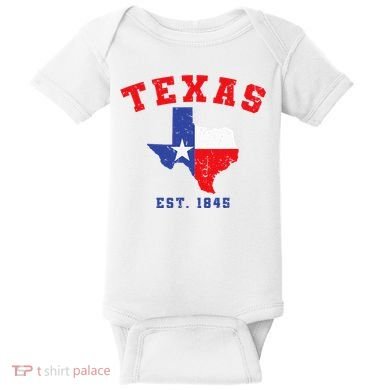 Texas Est. 1845 Texas Pride Home State Texan Baby Bodysuit