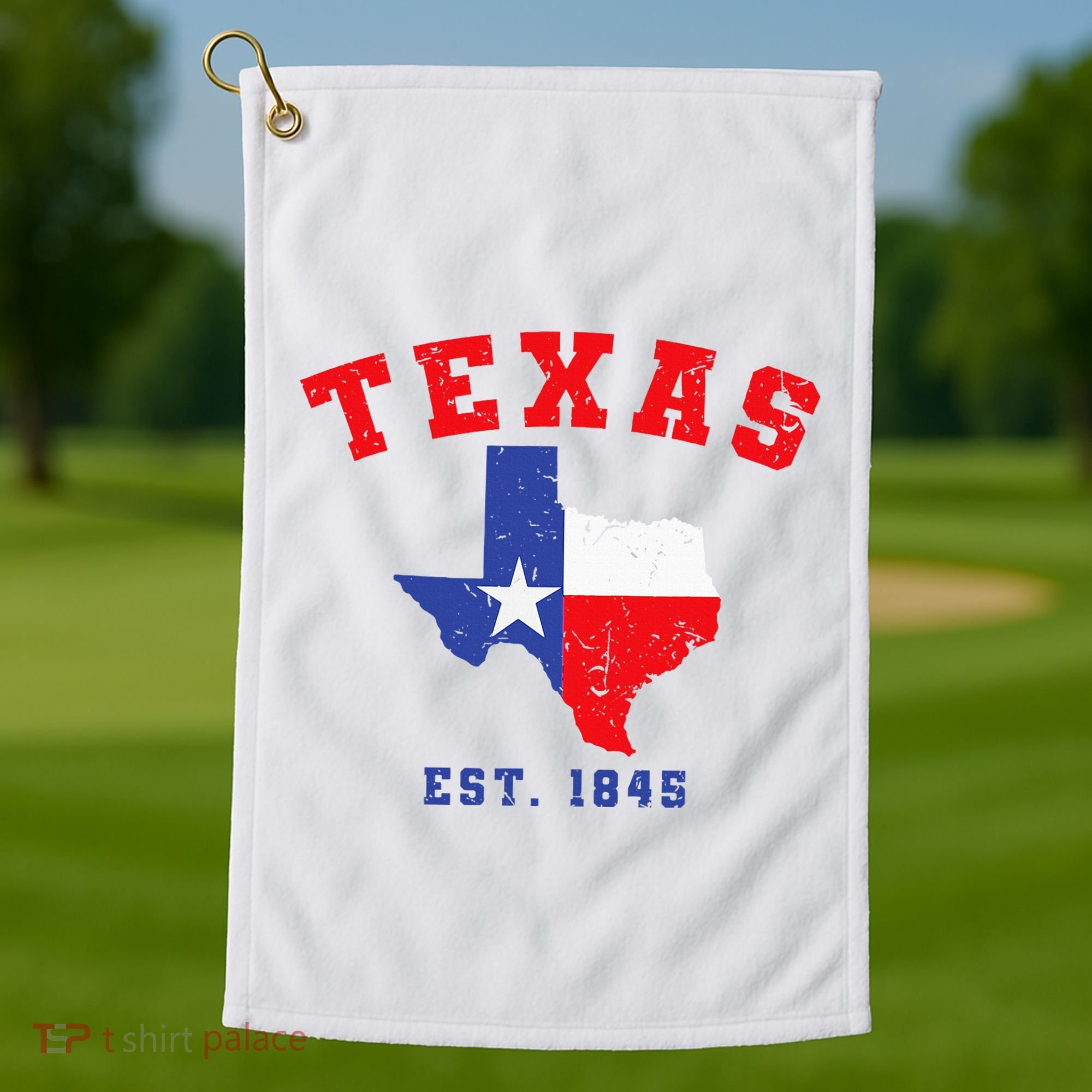 Texas Est. 1845 Texas Pride Home State Texan Golf Towel