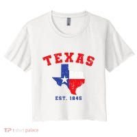 Texas Est. 1845 Texas Pride Home State Texan Women's Crop Top Tee thumb 0