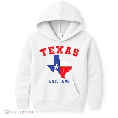 Texas Est. 1845 Texas Pride Home State Texan Kids Hoodie