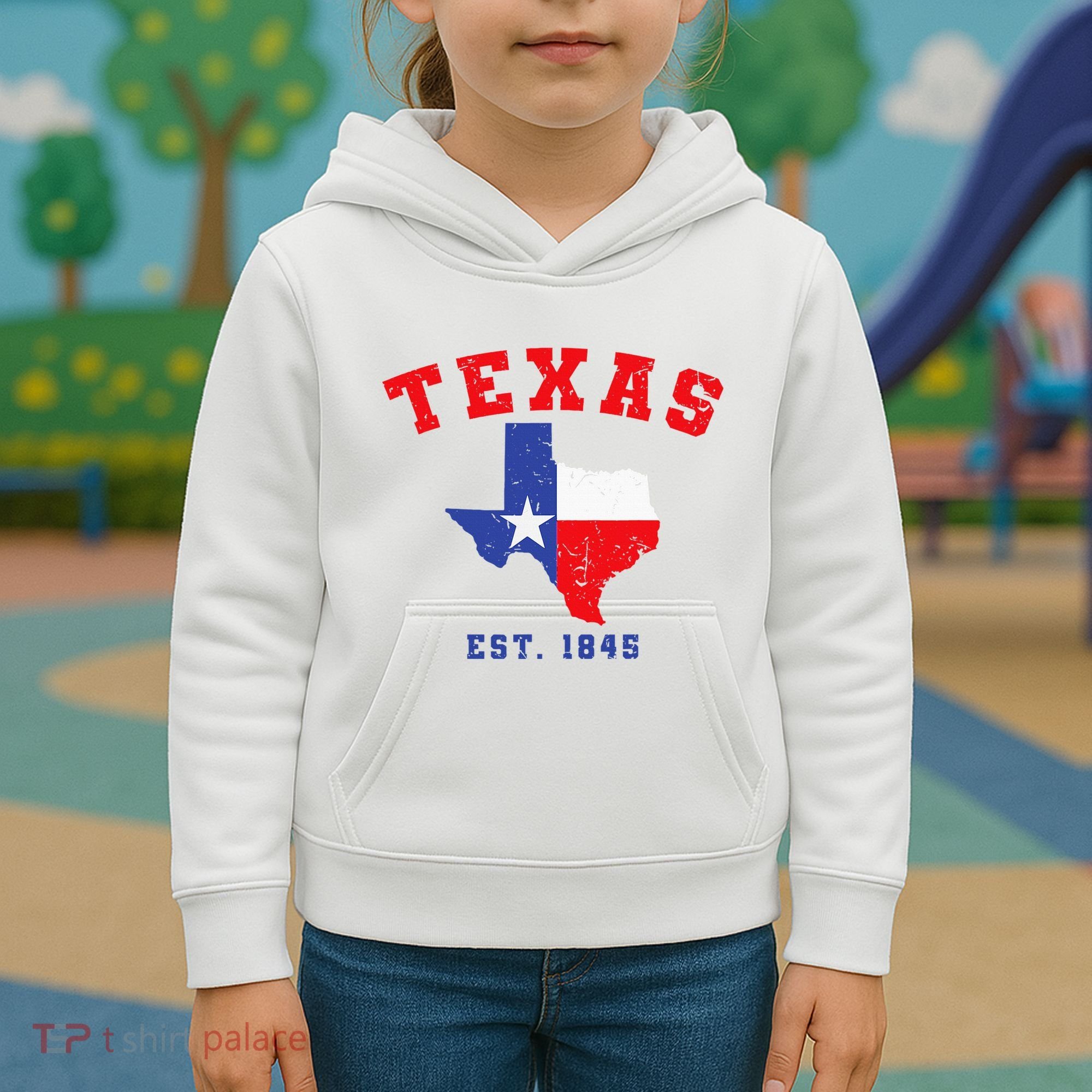 Texas Est. 1845 Texas Pride Home State Texan Kids Hoodie