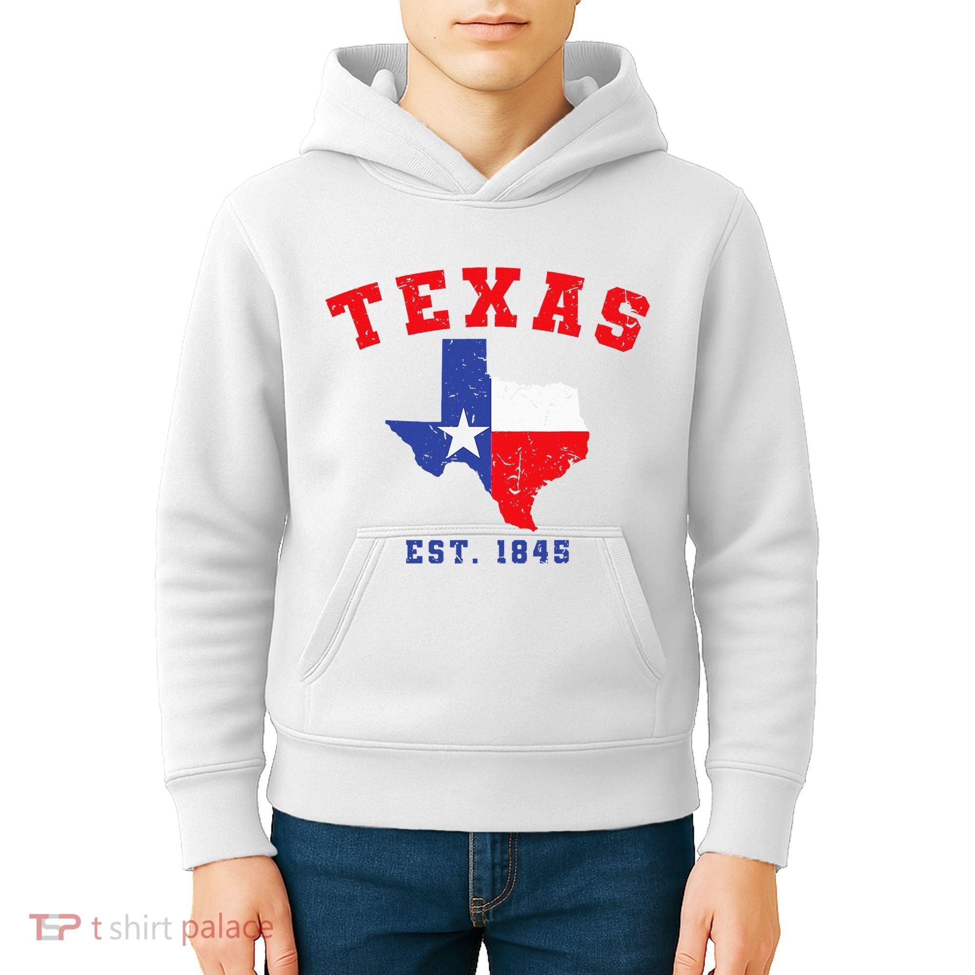 Texas Est. 1845 Texas Pride Home State Texan Kids Hoodie