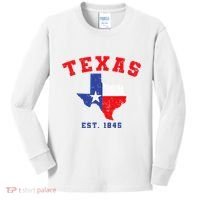 Texas Est. 1845 Texas Pride Home State Texan Kids Long Sleeve Shirt thumb 0