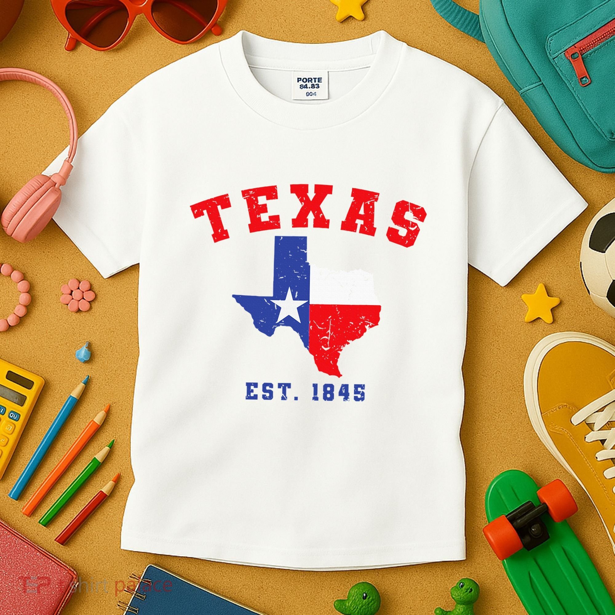 Texas Est. 1845 Texas Pride Home State Texan Kids T-Shirt