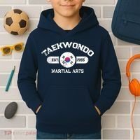 Taekwondo Established 1955 Tae Kwon Do Gift Martial Arts Kids Hoodie thumb 2